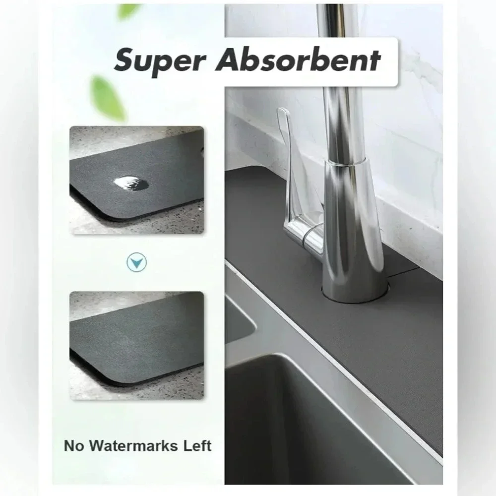 NWT Splash Guard for Sink Faucet-1PC‎ L Size Super Absorbent Fast Drying Mat